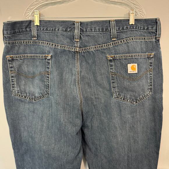 Carhartt Men's Relaxed Fit Jeans Size 44 W x 30 L Medium Wash Cotton Blend - Picture 6 of 8